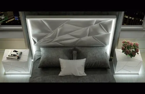 Кровать двуспальная с мягкой спинкой 180х200 см белая Franco Kiu | ESF-KIU1243 180 х200white_3