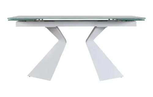 Обеденный стол стеклянный раздвижной белый CT992-180 | ESF-CT-992-180