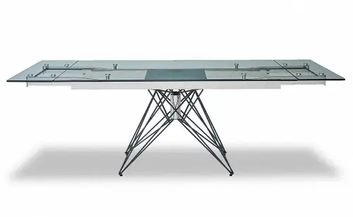 Обеденный стол стеклянный 160-220 см серебро ESF | ESF-T041 (160)_1